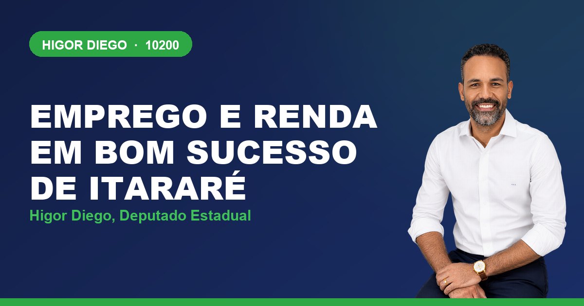 Emprego e Renda em Bom Sucesso de Itararé, com Higor Diego, deputado estadual 10200