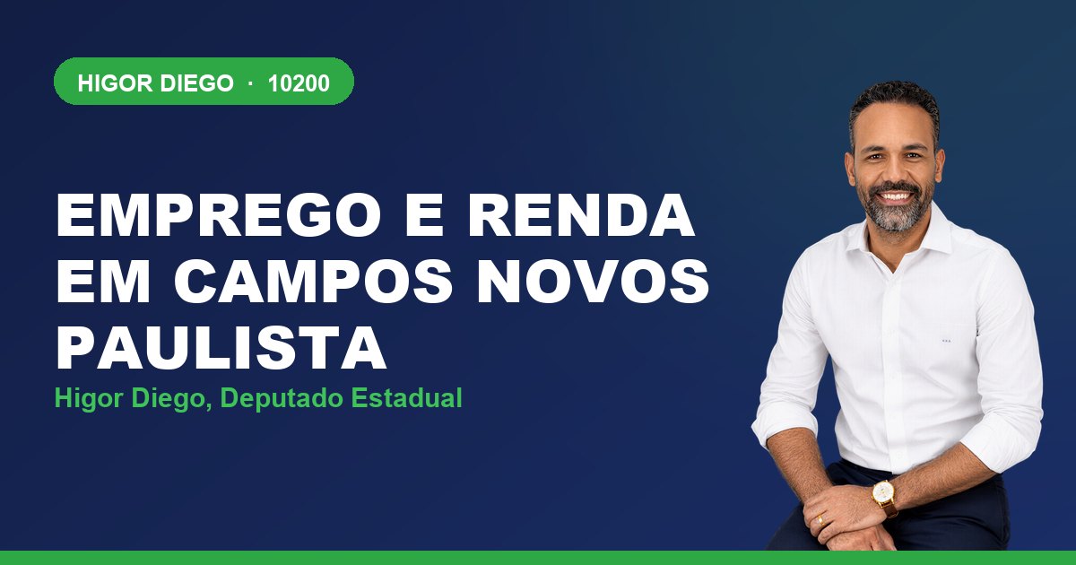 Emprego e Renda em Campos Novos Paulista, com Higor Diego, deputado estadual 10200