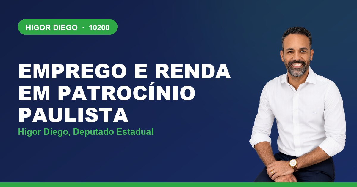 Emprego e Renda em Patrocínio Paulista, com Higor Diego, deputado estadual 10200
