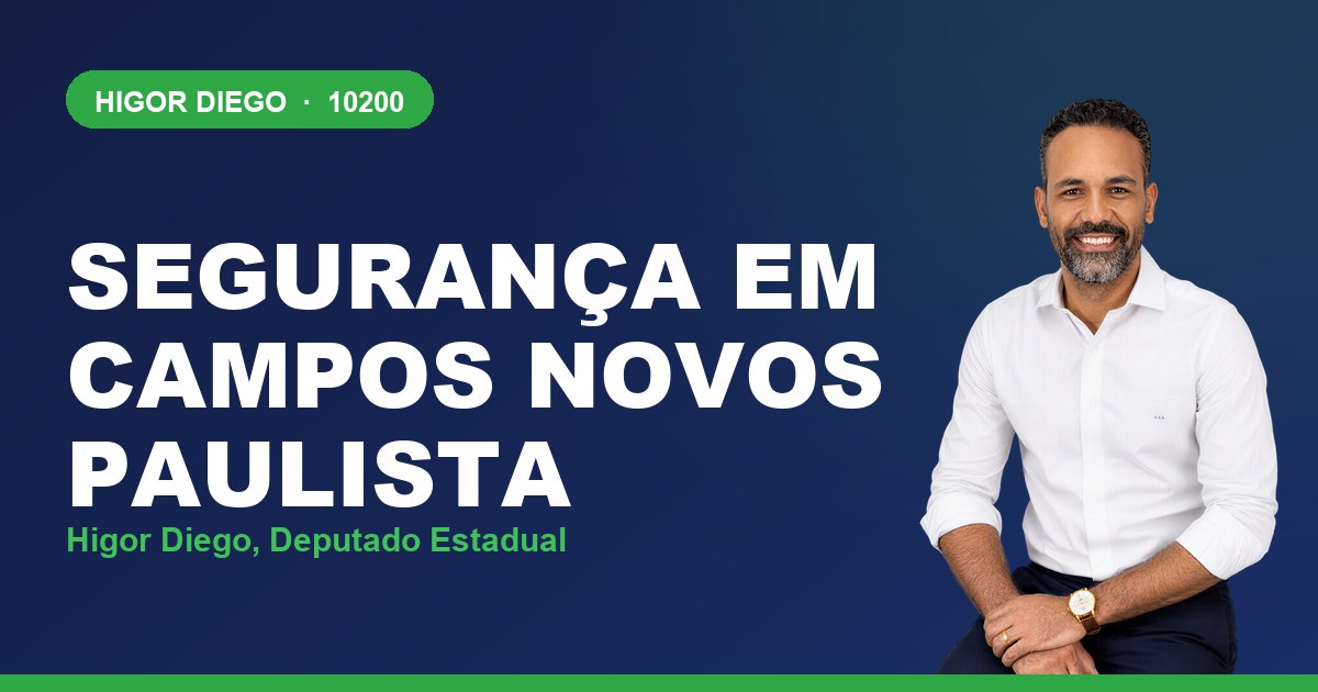 Segurança em Campos Novos Paulista, com Higor Diego, deputado estadual 10200